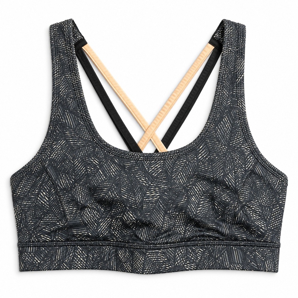 Lululemon‎ Energy Bra Womens Size 6 Navy Geometric Print Medium Support